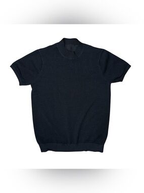 Dazy Black Soft Basic Mock Neck Knit T Shirt